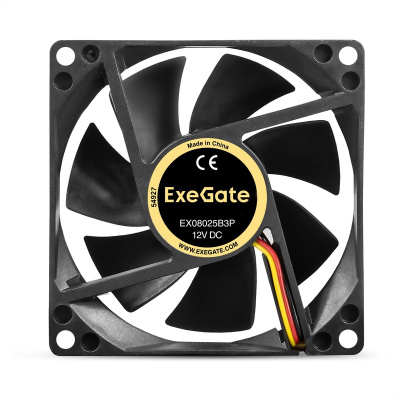 Exegate EX297048RUS ���������� 12� DC ExeGate EX08025B3P (80x80x25 ��, 2-Ball (������� ���������������), 3pin, 2000RPM, 19dBA)