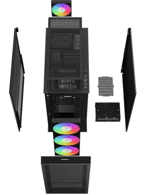 ������ Deepcool CH560 ��� ��, ������� ���� (���������� ������), 3x140�� ARGB ���������� ������� � 1x120�� ARGB ���������� �����, ������, ATX