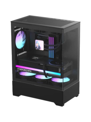 ������ Formula V Line Crystal Z1 Plus Black AR V2, ATX, Left & Front side Tempered Glass, USB3.0*1+USB2.0*1,+Type C*1, TOP 2x120mm ARGB, REAR 1x120mm ARGB