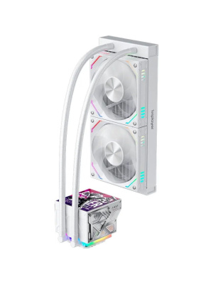 ������� �������� ���������� 1STPLAYER F.A.S.T. FT-240 White / 2x120mm ARGB fans, 250W TDP, 3.95" LCD screen / FT-240-WH