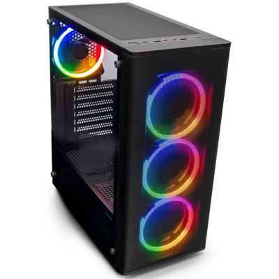 ������ XASTRA  A300 4FRGB  Black ATX/Mesh/ full-size TG / 4x120mm FR120-FRGB fans/ A300-4FR12F