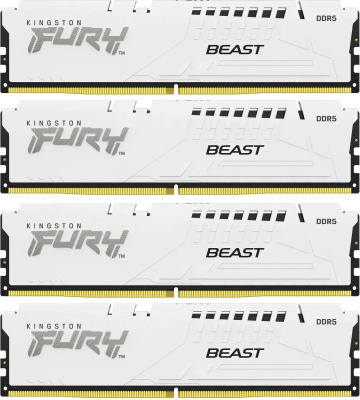 ������ ����������� Kingston 64GB 6000MT/s DDR5 CL40 DIMM (Kit of 4) FURY Beast White XMP