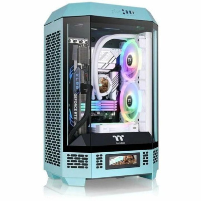 ������ Thermaltake The Tower 300 Turquoise ��� �� mATX 11x120mm 5x140mm 2xUSB3.0 1xUSB3.1 audio bott PSU (CA-1Y4-00SBWN-00)