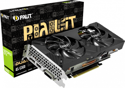  GTX 1660 6144Mb Palit PCI-E PA-GTX1660 DUAL 6G NVIDIA GeForce 192 GDDR5 1530/8000 DVIx1/HDMIx1/DPx1/HDCP Ret (NE51660018J9-1161C)