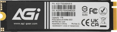 ������������� ���������� SSD AGI AI818 PCIe Gen.4 1TB QLC RETAIL-Color Box