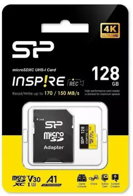 ���� ����� microSDXC 128GB Silicon Power SP128GBSTXLV3V1NSP Elite V30 A1 + adapter