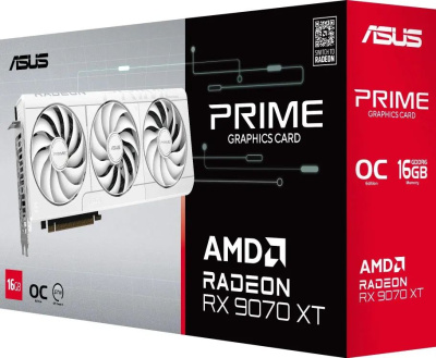 ���������� Asus AMD Radeon RX 9070 XT 16Gb, GDDR6, OC, Ret PRIME-RX9070XT-O16GWHITE