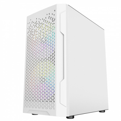 ������ Powercase Mistral Micro Z3W Mesh LED, Tempered Glass, 2x 140mm + 1� 120mm 5-color fan, �����, mATX (CMIMZW-L3)