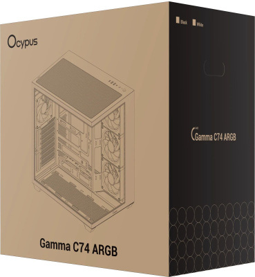 ������ �� Ocypus Gamma C74 WH ARGB, ��� ��, Midi-Tower, White (Gamma-C74-WHD400XX-GL)