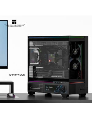 ������ Thermalright M10 Vision FAN4-M, Mini-Tower, TG, LCD, 4x120mm ARGB, 2xUSB-A 3.0, 1xUSB Type-C, mATX, mITX Black