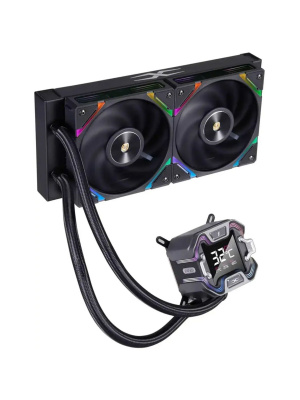 ������� �������� ���������� 1STPLAYER X-240E Black / 2x120mm, ARGB, 7-segment display, 250W TDP / X-240E-BK