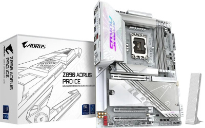 ����������� ����� Gigabyte Z890 AORUS PRO ICE, Socket-1851, Intel Z890, ATX, Ret