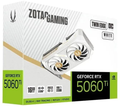 ���������� Zotac NVIDIA GeForce RTX 5060 TI 16GB Twin Edge OC WHITE Ret (ZT-B50620Q-10M)