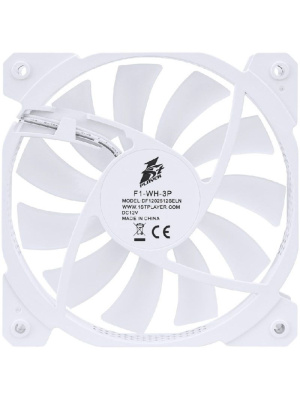 ���������� 1STPLAYER F1 White / 120mm FRGB 12V 3pin 0.25A 1100rpm 41.9cfm 23.2dBA / Bulk