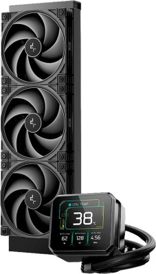 ������� �������� ���������� Deepcool Spartacus 360 Soc-AM5/AM4/1200/1700/1851 4-pin LCD, ������, Ret (R-SPT360-BKDSMP-G-1)