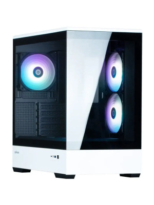 ������ ZALMAN P30 BW, MATX, BLACK/WHITE, WINDOW, 2x3.5", 3x2.5", 1xUSB TYPE-C, 1xUSB3.0, SIDE 2x120mm ARGB, REAR 1x120mm ARGB