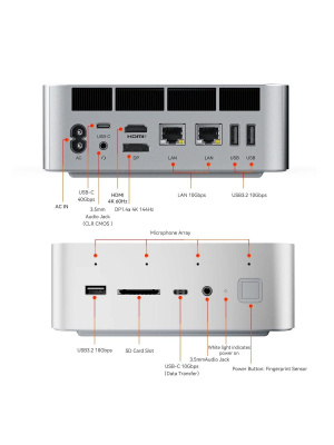 ����-�� Beelink GTi15, Intel Core Ultra 9 285H/64 �� DDR5/1024 �� SSD/Intel Arc Graphics/��� ��, ����� (BL/GTi15/285H/64G/1TB/Frost Silver)