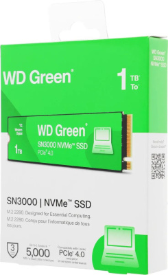 ���������� SSD WD PCIe 4.0 x4 1TB WDS100T4G0E SN3000 Green M.2 2280