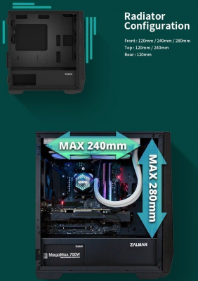 ������ Zalman Z1 Iceberg Black mATX, Mini-ITX, Midi-Tower, ��� ��, � �����, USB 2.0, USB 3.0, Audio