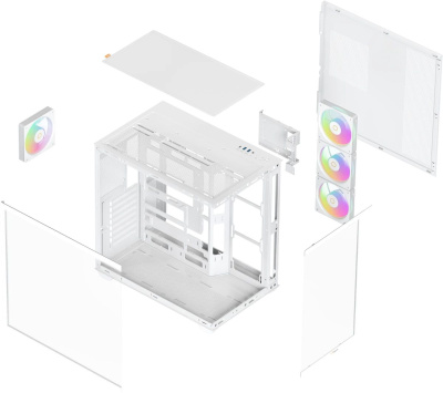 ������ �� Ocypus Gamma C74 WH ARGB, ��� ��, Midi-Tower, White (Gamma-C74-WHD400XX-GL)