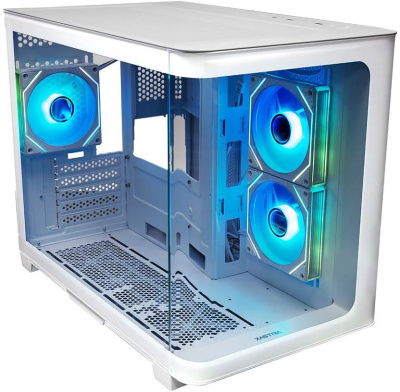 ������ XASTRA QR500M 3ARGB-FM-C10-UC White mATX/Aquarium/ 2 Curve Glass /3x120mm ARGB PWM FM fans/ Argb+PWM HUB 10port /Type-C/ QR500M-3FM12A-C10-UC-WH