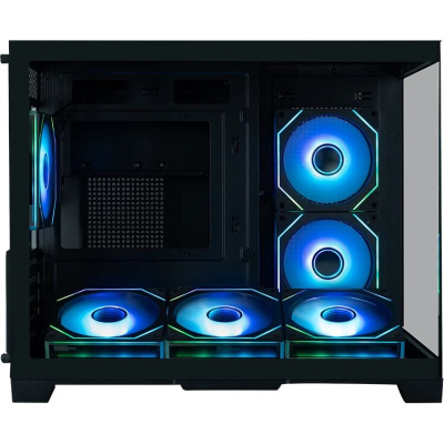 ������ XASTRA QW500M 6ARGB-C10-UC Black mATX/Aquarium/Screewless/ 6x120mm ARGB PWM FM fans/Argb+PWM HUB 10port/Type-C/ QW500M-6FM12A-C10-UC