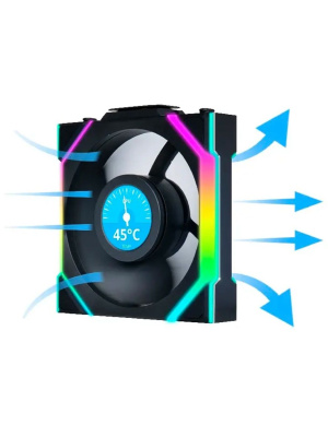 �������� ������������ (3��.) Lian Li UNI FAN SL WIRELESS LCD 120 / 12SLLCD1W3B BLACK / 120x124,5x28�� (1.6� LCD �������, PWM, ARGB, 1900 ��/��� (Max.), 29.5dBa) / G99.12SLLCD1W3B.R0