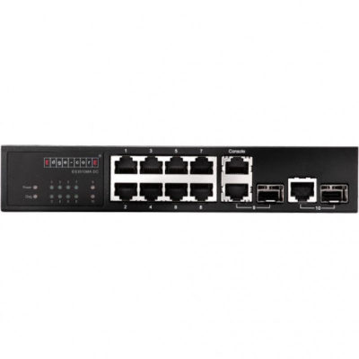 ���������� 8-Port 10/100BASE-TX + 2 Combo G (RJ-45/SFP), SFP dual speed 100BASE-X/1000BASE-X, Fanless Design, AC Edge-corE L2 Fast Ethernet Switch 4