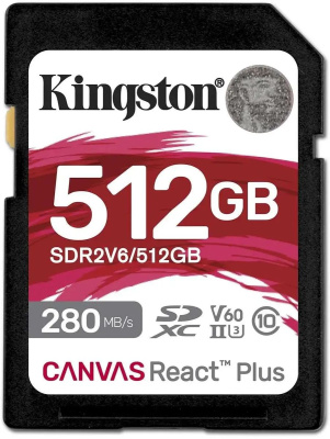 ���� ����� SDXC 512GB Kingston SDR2V6/512GB Canvas React Plus w/o adapter