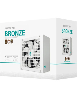 ���� ������� Deepcool GAMERSTORM PF750X WH (ATX 2.52, 750W, PWM 120mm fan, Active PFC+DC to DC, 80+ BRONZE, �����) RET