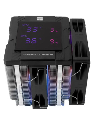 ����� Thermalright Peerless Assassin 120 Digital ARGB Soc-AM5/AM4/1200/1700/1851 ������ 4-pin 25.6dB Al+Cu LCD Ret (PA120-DIGITAL-BL-ARGB)