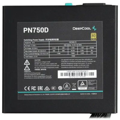 ���� ������� Deepcool PN750D (ATX 3.1, 750W, PWM 120mm fan, Active PFC, 80+ GOLD, Gen5 PCIe) RET