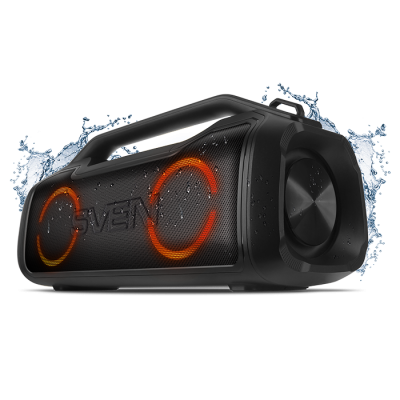 ��������� ������� 2.0 Sven PS-390 ������ (2x25W, IPx5, USB, Bluetooth, microSD, FM-�����, LED-���������, �����, 2�3600 �A )