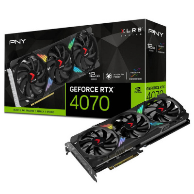 ���������� PNY RTX4070 12GB XLR8 Gaming VERTO EPIC-X RGB Triple Fan DLSS 3 GDDR6X 192-bit DPx3 HDMI RTL (VCG407012TFXXPB1)