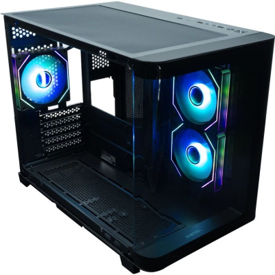 ������ XASTRA QR500M 3ARGB C10-UC Black mATX/Aquarium/ 2 Curve Glass /3x120mm ARGB PWM FM fans/ Argb+PWM HUB 10port /Type-C/ QR500M-3FM12A-C10-UC