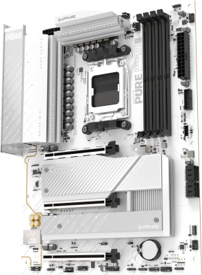 ����������� ����� Sapphire B850A PURE WIFI7, AM5, AMD B850, ATX, Ret 52123-11-40G