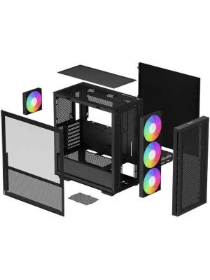 ������ Deepcool CH560 ��� ��, ������� ���� (���������� ������), 3x140�� ARGB ���������� ������� � 1x120�� ARGB ���������� �����, ������, ATX