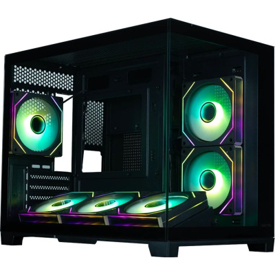 ������ XASTRA QR500M 6ARGB-FM-C10-UC Black mATX/Aquarium/ 2 Curve Glass /6x120mm ARGB PWM FM fans/ Argb+PWM HUB 10port /Type-C/ QR500M-6FM12A-C10-UC