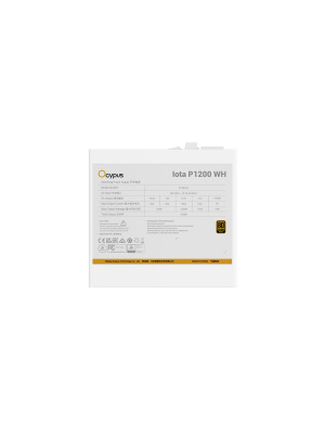 ���� ������� Ocypus Iota P1200 WH, 1200W, APFC, 80+ Gold, ATX 3.1, Fully Modular, 120mm Fan
