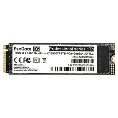 ������������� ���������� (SSD) Exegate 1Tb NextPro+ KC2000TP1TB, 2280, PCI-E, NVMe (EX295281RUS) Retail