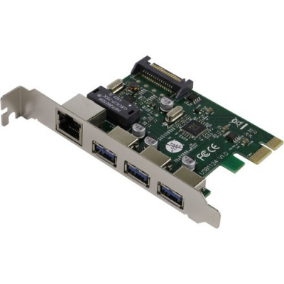  ExeGate EXE-361 (OEM) PCI-Ex1, USB3.0, 3 port-ext + LAN UTP 1000Mbps (EX283714RUS)