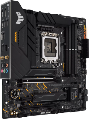 ����������� ����� ASUS TUF GAMING B660M-PLUS WIFI Socket 1700, Intel B660, 4xDDR5, PCI-E 5.0, 2500 ����/�, Wi-Fi, Bluetooth, USB 3.2 Gen1, 4xUSB 3.2 Gen2, USB 3.2 Gen2x2 Type-C, HDMI, DisplayPort, ���������, mATX