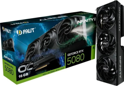 ���������� Palit NVIDIA GeForce RTX 5080 16Gb PA-RTX5080 Infinity 3 OC, GDDR7,  Ret (NE75080U19T2-GB2035S)