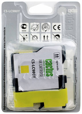 �������� �������� Cactus CS-LC980Y ������ ��� Brother DCP-145C/165C MFC-250C/290C (16ml)