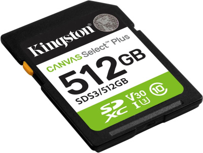 ���� ����� SDXC 512GB Kingston SDS3/512GB Canvas Select Plus w/o adapter