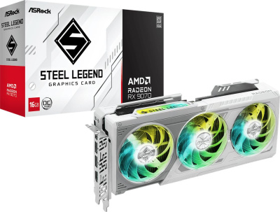 ���������� ASRock AMD Radeon RX 9070 Steel Legend OC 16Gb (RX9070 SL 16GO) Ret