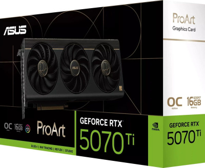 ���������� ASUS NVIDIA GeForce RTX 5070 Ti ProArt OC 16Gb, GDDR7, OC, Ret (PROART-RTX5070TI-O16G)