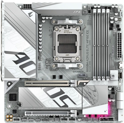 ����������� ����� Gigabyte B850M AORUS ELITE WIFI6E ICE, SocketAM5, AMD B850 mATX, Ret