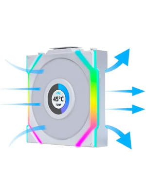 �������� ������������ (3��.) Lian Li UNI FAN SL WIRELESS LCD 120 / 12SLLCD1W3W WHITE / 120x124,5x28�� (1.6� LCD �������, PWM, ARGB, 1900 ��/��� (Max.), 29.5dBa) / G99.12SLLCD1W3W.R0