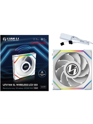���������� Lian Li UNI FAN SL WIRELESS LCD 120 Reverse Blade / 12RSLLCD1W1W WHITE / 120x124,5x28�� (1.6� LCD �������, PWM, ARGB, 1900 ��/��� (Max.), 31dBa) / G99.12RSLLCD1W1W.R0